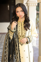 ASIM JOFA - 3PC LAWN EMBROIDERED SHIRT WITH MANAAR PRINTED DUPATTA AND TROUSER - HZG2308